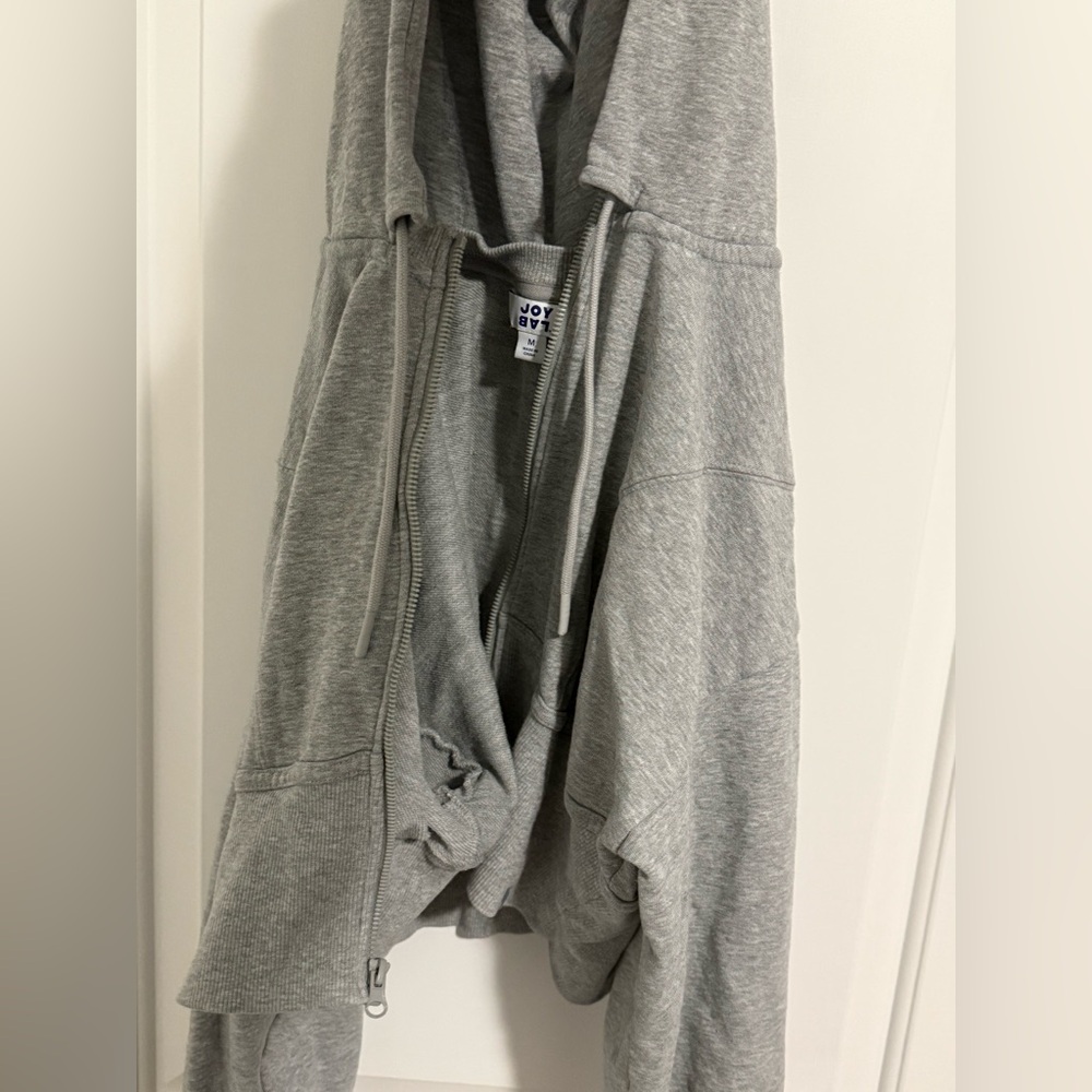 JoyLab Gray Cropped Zip-Up Hoodie